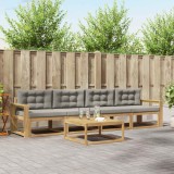 vidaXL Set de canapele de exterior cu pernă 4 pcs Alb și gri deschis 3386030