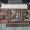 3 Goblen vechi, decor de perete, femei, barbat, oras