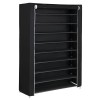 Organizator pentru Pantofi cu 9 Rafturi, Material Textil si Tuburi Metalice, 100 x 28 x 162 cm, Negru