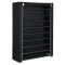 Organizator pentru Pantofi cu 9 Rafturi, Material Textil si Tuburi Metalice, 100 x 28 x 162 cm, Negru