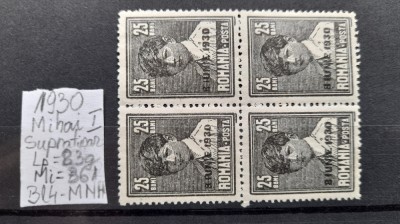 1930-Romania-Mihai-supratip.-Bl4-MNH foto