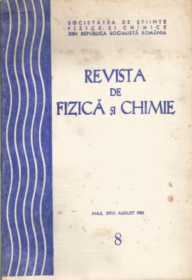 Romania, Revista de Fizica si Chimie, nr. 8/1981 foto