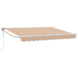 vidaXL Cort electric retractabil Portocaliu, Gri și Albastru 3,5 x 2 m 3418990