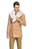Palton barbati camel cu guler de blana B135, 56