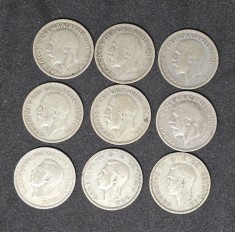 Lot One Shilling Marea Britanie Argint foto