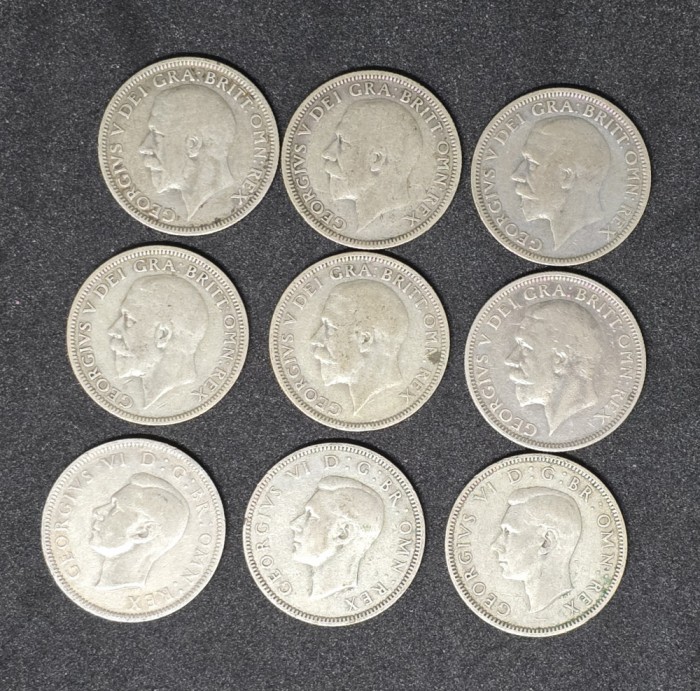 Lot One Shilling Marea Britanie Argint