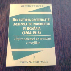 DIN ISTORIA COOPERATIEI AGRICOLE DE PRODUCTIE DIN ROMANIA (1864-1918). OBSTEA SATEASCA DE ARENDAREA A MOSIILOR - GHEORGHE CRISTEA