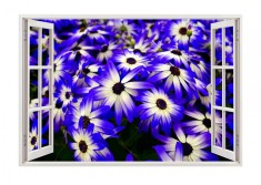 Autocolant decorativ, Fereastra, Arbori si flori, Multicolor, 83 cm, 275ST foto