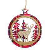 Ornament Brad Lemn, Cerb cu Glitter, 11 cm, Multicolor