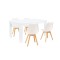 Set de masă Lola 4+1 alb-alb
