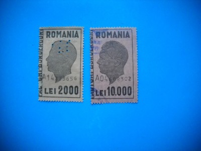 HOPCT LOT NR 322 FACTURI BORDEROURI -REGELE MIHAI -2 TIMBRE VECHI-STAMPILAT-RO foto