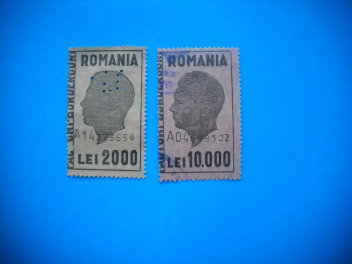 HOPCT LOT NR 322 FACTURI BORDEROURI -REGELE MIHAI -2 TIMBRE VECHI-STAMPILAT-RO