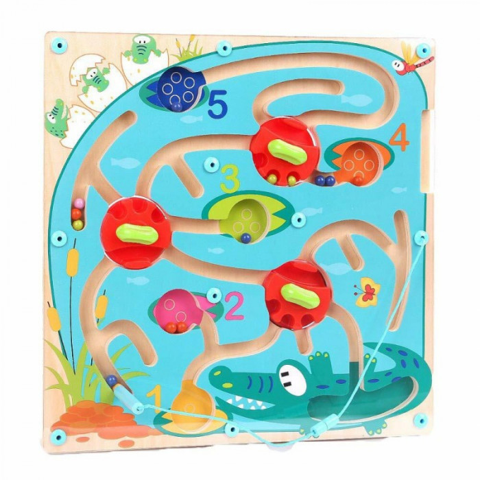 Puzzle labirint Crocodilul Topbright, 15 piese, 2 ani+