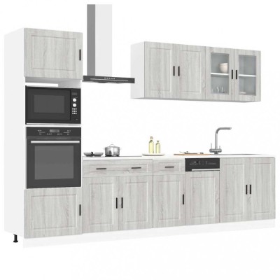 vidaXL Set de dulapuri de bucătărie 7 piese &amp;bdquo;Kalmar&amp;rdquo; lemn Sonoma gri 3314757 foto