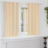 Perdele cu perdele 2 pcs Crem 175 x 140 cm Poliester