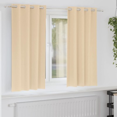 vidaXL Perdele cu perdele 2 pcs Crem 175x140cm Poliester 4107374 foto