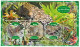 Timbre Gabon 2020, Fauna: Pantere, Set complet coliță + bloc