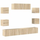 Cumpara ieftin Set dulapuri TV, 7 piese, stejar sonoma, lemn prelucrat