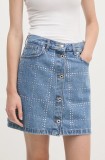 Pepe Jeans fustă din denim MINI SKIRT HW GLITTER mini, evazată, PL901164