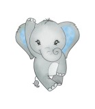 Cumpara ieftin Sticker decorativ Elefant, Albastru, 63 cm, 6071ST, Oem