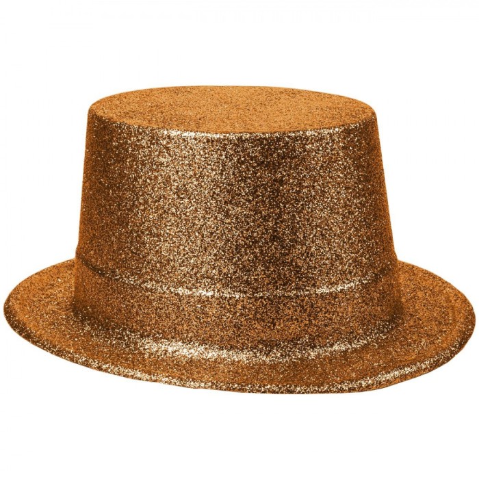 Pălărie Deghizare Glitter Aurie, Mărime Adulți, Material PVC