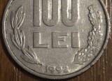 100 lei 1992, Rom&acirc;nia, 9 cu coadă scurtă