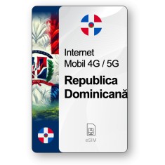eSIM Internet Republica Dominicană, valabil 7 zile, trafic 1 GB, Standard