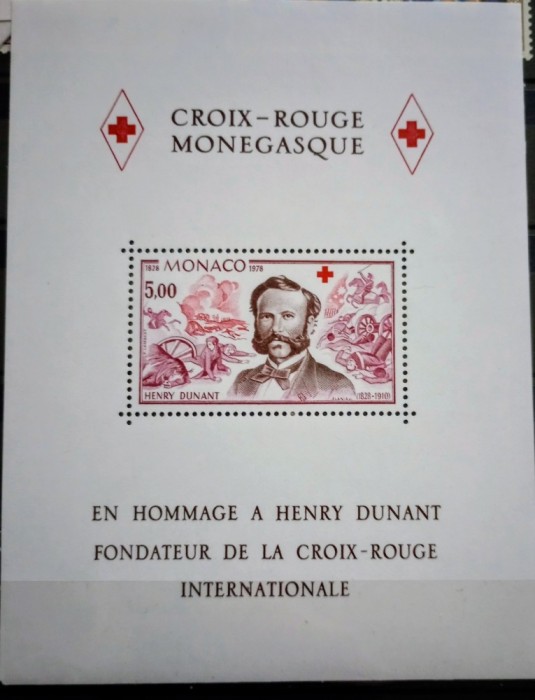 Monaco 1978 Crucea Roșie Henry Dunant bloc neștampilat