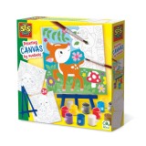 Cumpara ieftin Pictura pe numere pentru copii cu 3 panze si sevalet, Animale salbatice, +6 ani