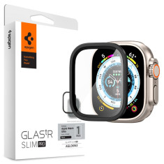 Folie pentru Apple Watch Ultra Ultra 2 - Spigen Glas.tR Slim Pro - Black