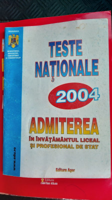 TESTE NATIONALE ADMITEREA IN INVATAMANTUL LICEAL SI PROFESIONAL DE STAT foto