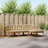 vidaXL Set de canapele de exterior cu pernă 4 pcs Natural și Bej 3367391