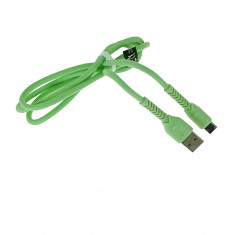 Cablu cu conectori USB-A tata la USB-C tata, Maxlife 75816, incarcare, transfer date, 3A, lungime 100cm, verde