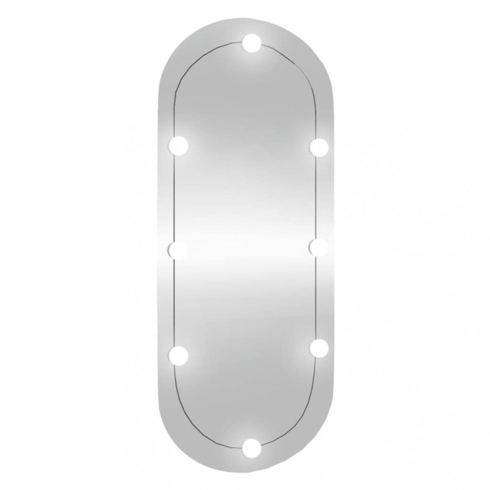 Oglinda de perete cu lumini LED 25x60 cm oval sticla