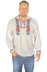 Bluza tip ie barbati RB24, alb cocos/galben , marimea L foto
