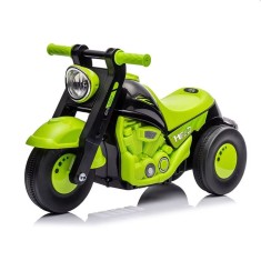 Motocicleta electrica pentru copii, lumini, sunete, bule de sapun, acumulator reincarcabil, 2&ndash;5 ani, pedala acceleratie, verde