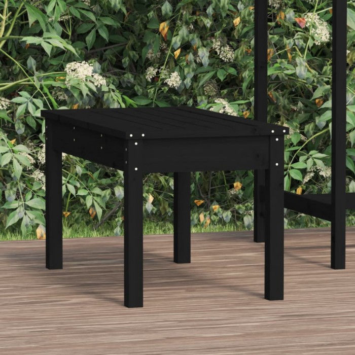 vidaXL Bancă de grădină, negru, 80x44x45 cm, lemn masiv de pin 824001