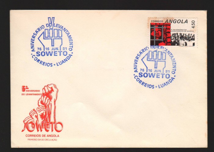 CPIB17018 INTREG POSTAL - ANGOLA. SOWETTO, LUANDA, PRIMA ZI, 1981