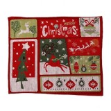 Servet de masa, flippy, model ren, brad si globulete, scris merry christmas, tematica craciun, prosop pentru masa, 47x33 cm, bumbac si fibre sintetice
