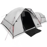 Cort camping, 5 persoane, alb, tesatura opaca, impermeabil