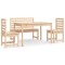 Set de dining pentru gradina, 4 piese, lemn masiv de pin