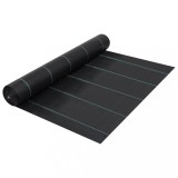 Membrana Antiburuieni vidaXL 2x5m, Polipropilena, Negru, Antiradacini, Protectie UV, 60g/m&sup2;