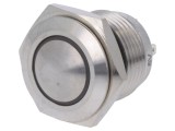 Comutator anti-vandalism ONPOW IP65 LED Albastru, Otel Inoxidabil, Montaj 16mm, 6V Iluminare