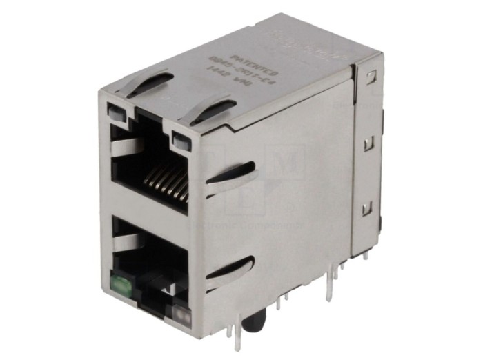 Conector RJ45 ecranat cu LED, dublu
