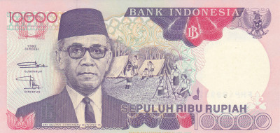 Bancnota Indonezia 10.000 Rupii 1992/1995 - P131d UNC foto