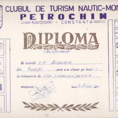 bnk div - Diploma Clubul Turism nautic-montan Petrochim Navodari 1990