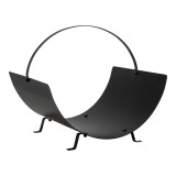 Cumpara ieftin Suport pentru lemne de foc din oțel pentru anvelope, negru 40x35x33,5 cm