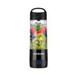 Blender portabil Nutribullet NBP003B, Cupa 475 ml, USB-C, Negru