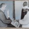 Nicolae Ceausescu primind cadouri in cadrul unei vizite// fotografie retusata