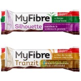 Pachet Baton Silhouette cu Konjac si Ceai Verde MyFibre 40g + Baton Tranzit cu Fibre din Secara, Portocale si Fulgi de Cocos MyFibre 40g